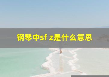 钢琴中sf z是什么意思